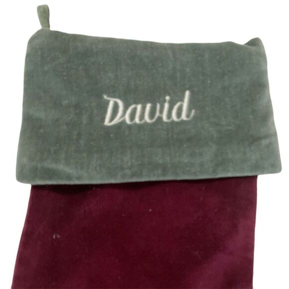 Pottery Barn Felt Christmas Stocking with Embroidered “David” - Picture 2 of 4